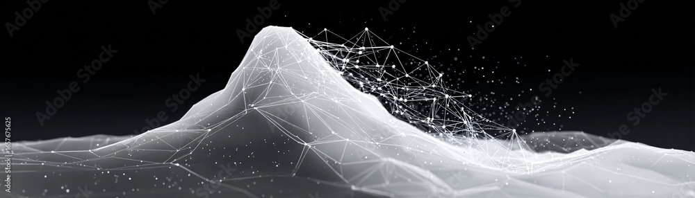 Poster abstract layered waves of data flow forming neural pathways, futuristic aesthetic, stock photo with 