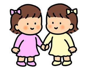 双子女の子イラスト