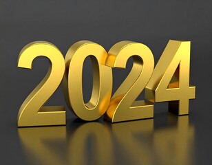 Gold 2024 numerals on dark background