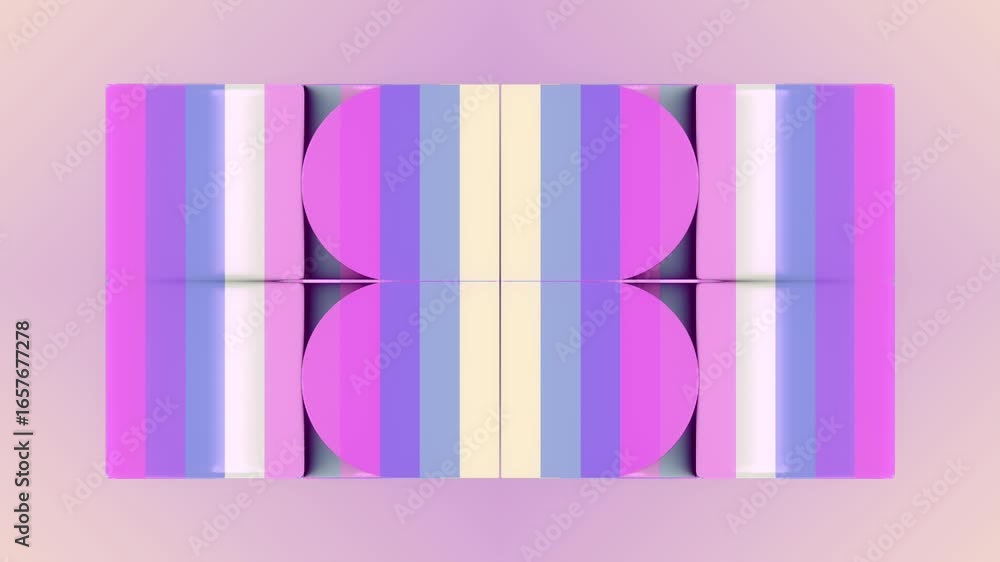 Poster dynamic op art pattern loop animation. bright geometric elements move in a crisp rhythm, creating an