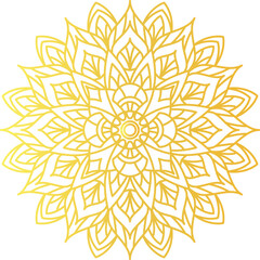 Luxury Ornamental Golden Mandala on White Isolated Background

