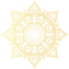 Elegant Gold Mandala Floral Pattern for Decoration


