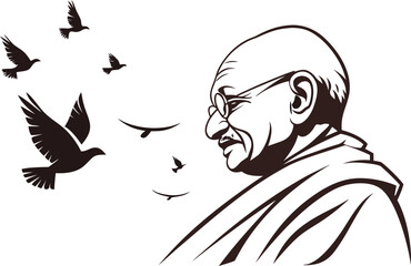 Gandhi Jayanti Illustration Design for Celebration. Creative Gandhi Jayanti Illustration Artwork for Festivals. Gandhi Jayanti Cultural Illustration Set for Design Projects. Detailed Gandhi Jayanti