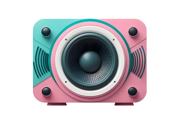 Fototapeta premium Retro-Inspired Colorful Speaker with Modern Design Elements and Vibrant Pink and Teal Accents