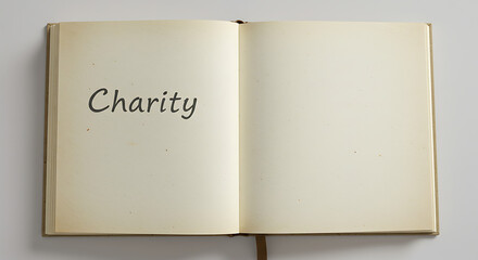 Fototapeta premium Open book displaying the word 