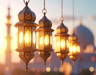 Glowing Lanterns of Ramadan A Festive Display of Light and Islamic Tradition