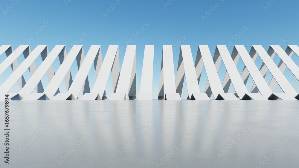 Poster 3d illustration of abstract modern architecture background, minimal geometry architectural design, c