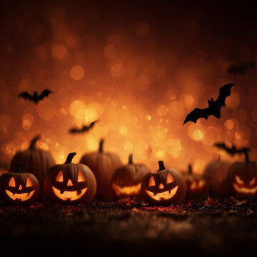 halloween background with pumpkin