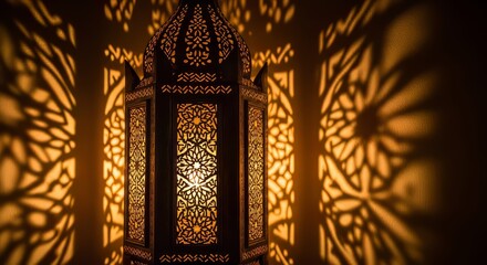 Ornate Lantern Casting Shadow Patterns