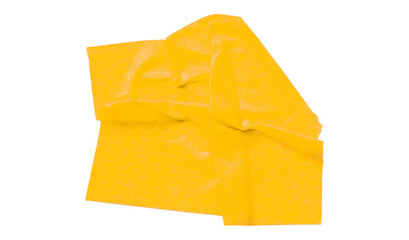 Yellow torn paper tape isolated on transparent background
