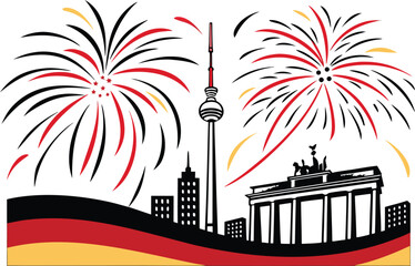 German Unity Day Illustration Set for Celebration. Creative German Unity Day Illustration Collection for Festivals. Detailed German Unity Day Artwork Pack for Design Projects. German Unity Day