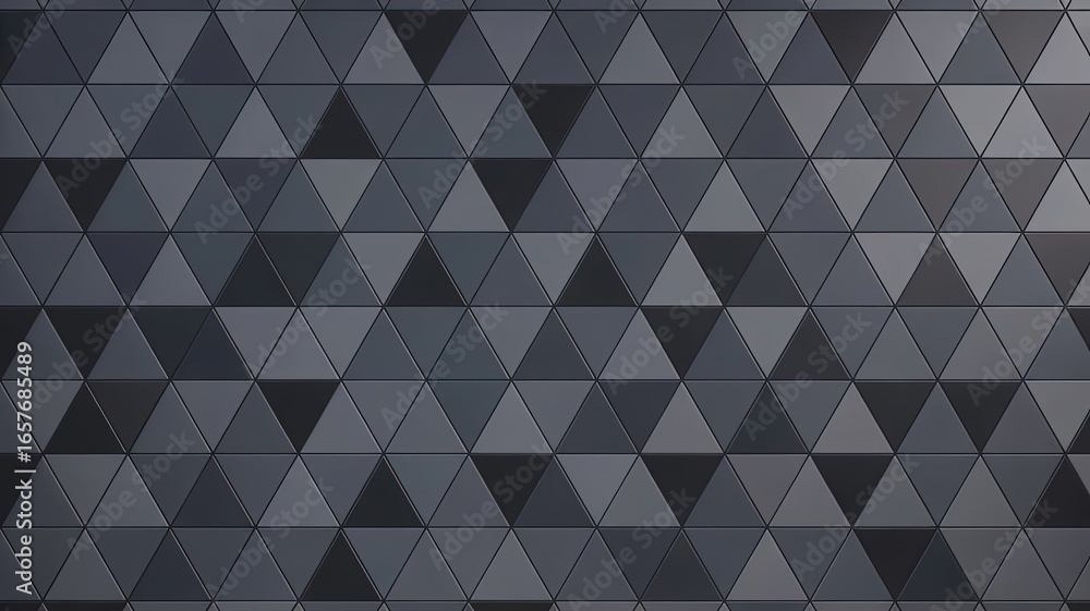 Poster geometric grey triangles: a visually stunning mosaic of textured, grey triangles, meticulously arran
