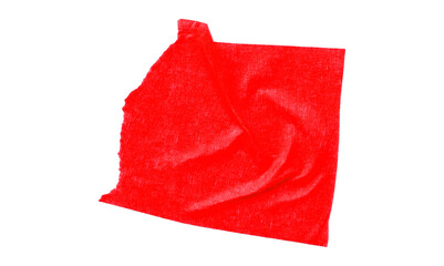 Red torn paper tape isolated on transparent background