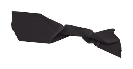 Black torn paper tape isolated on transparent background