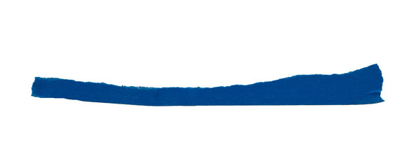 Isolated blue torn paper tape on transparent background