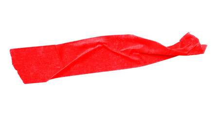 Red torn paper tape isolated on transparent background