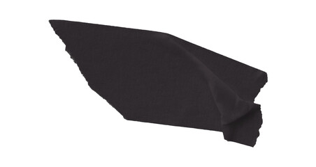 Black torn paper tape isolated on transparent background
