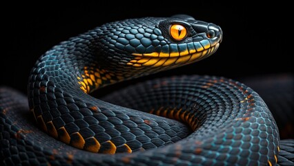 Fototapeta premium close up of a black snake