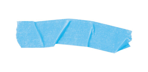 Light blue torn paper tape isolated on transparent background