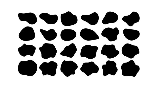 Black irregular letter A shapes abstract alphabet
