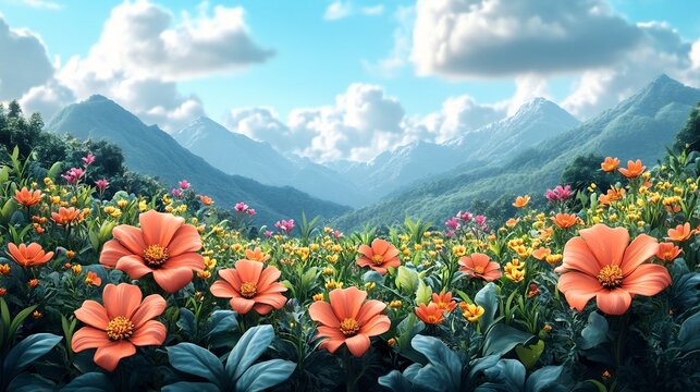 Garden retirement card with vegetable patches and blooming flowers symbolizing growth and joy