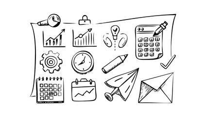 Business Strategy Flowchart Doodle sketch