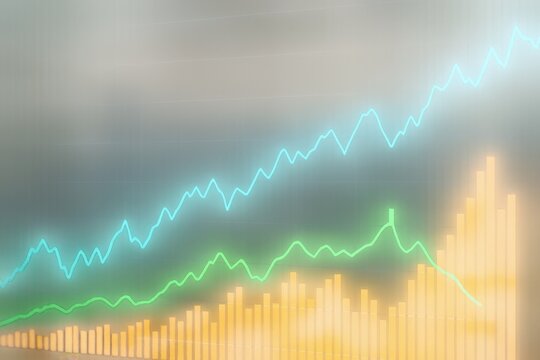 Financial Growth Chart Showing Business Success Over Time With Stock Market Analytics and Investment Strategies