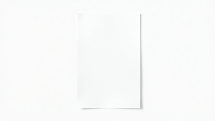 A blank white paper sheet centered on a white background with subtle shadows