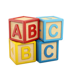 Stacked Alphabet Blocks for Early Childhood Education and Learning Development with ABC Letters