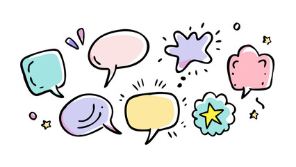 Colorful Hand Drawn Speech Bubbles comic communication
