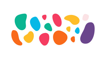 Colorful organic shapes scattered abstract blob