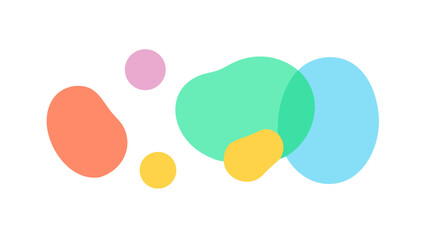 Colorful organic shapes overlapping abstract blobs