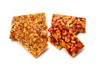 Peanut bars with sweet caramel