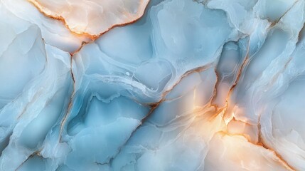 Obraz premium Pastel marble texture in soothing shades of blue and gold with gentle patterns for elegant backgrounds