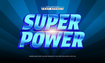 super power editable text effect with a super and power text style