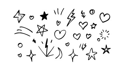 Hand drawn doodle elements minimal simple