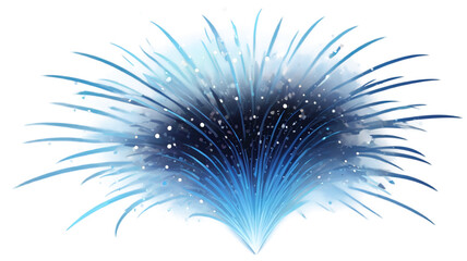 Fototapeta premium Happy New Year celebration party fireworks sparkler PNG set, cutout isolated on transparent background. Gold yellow and blue colors