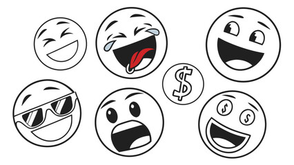 Laughing faces money dollar sign sunglasses emoji happy