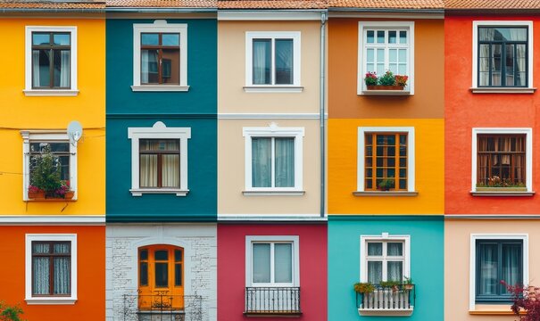 Collage of various houses, representing the diversity and vibrancy within the housing market. This dynamic visual ensemble highlights the breadth of options and opportunities available, Generative AI