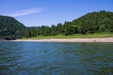 最上峡舟下りからの風景