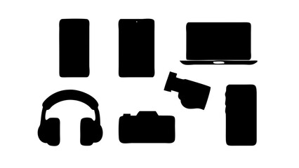 Minimalist black silhouette of a dog animal