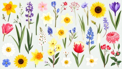 Colorful spring flowers