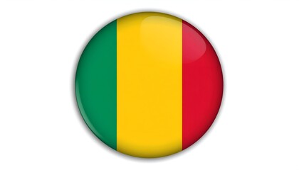 Fototapeta premium Guinean flag badge with vertical red-yellow-green stripes symbolizing independence and natural wealth
