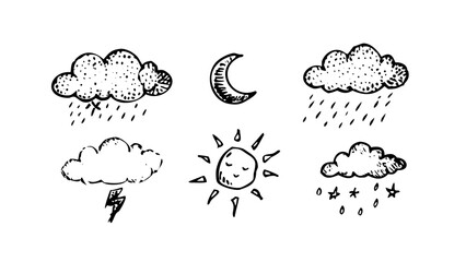 Vintage Weather Icons forecast cloud