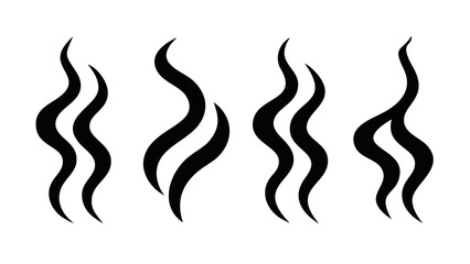 Wavy Black Smoke Wisps steam abstract