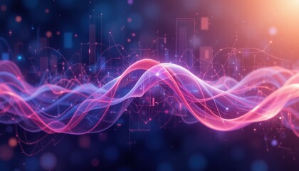 Abstract stock graph with smooth gradient lines and futuristic vibe