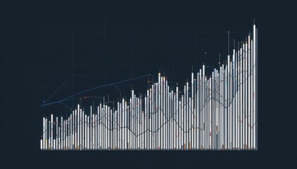 Minimalist stock chart with clean lines, white background, and modern infographic design