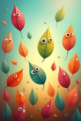 seamless pattern with autumn leaves