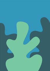Obraz premium Minimalist poster with big seaweed. Natural illustration in flat style.