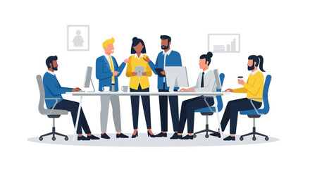 Diverse Team Collaborating in Modern Office Workspace for Successful Project Implementation